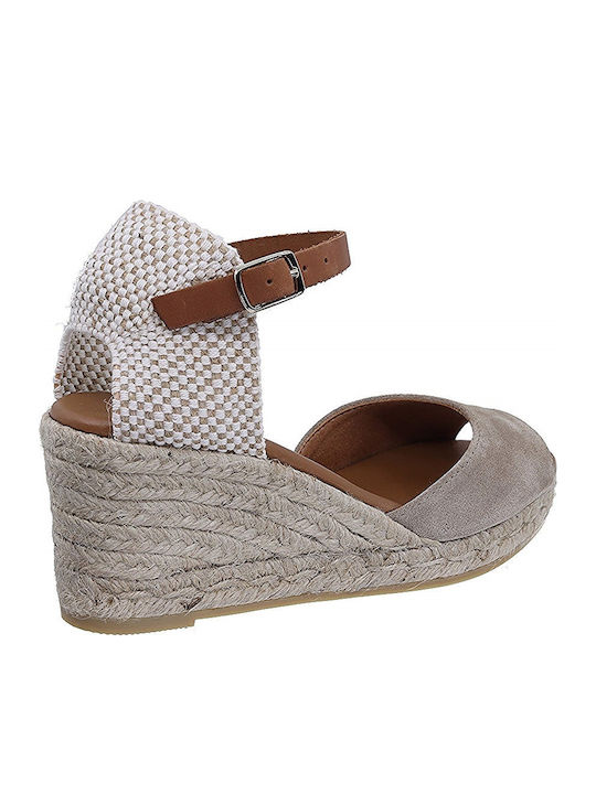 Women's Leather Platform Espadrilles Blue