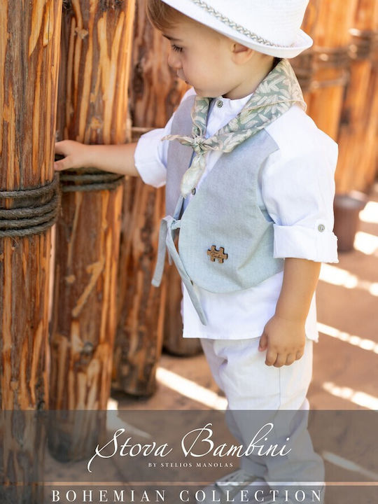 Stova Bambini Boys Baptism Suit with Vest 5pcs Gray