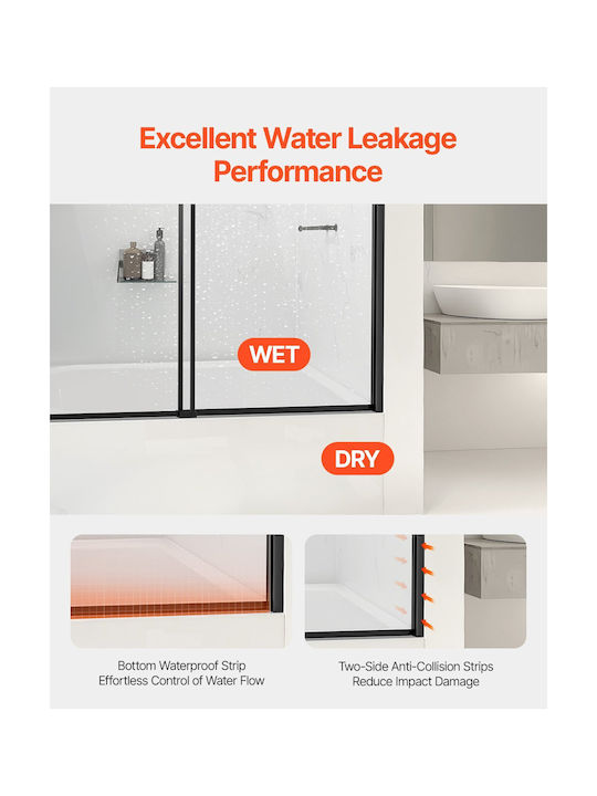 Vevor Fixed Side Bathtub 50-60x140cm Chrome