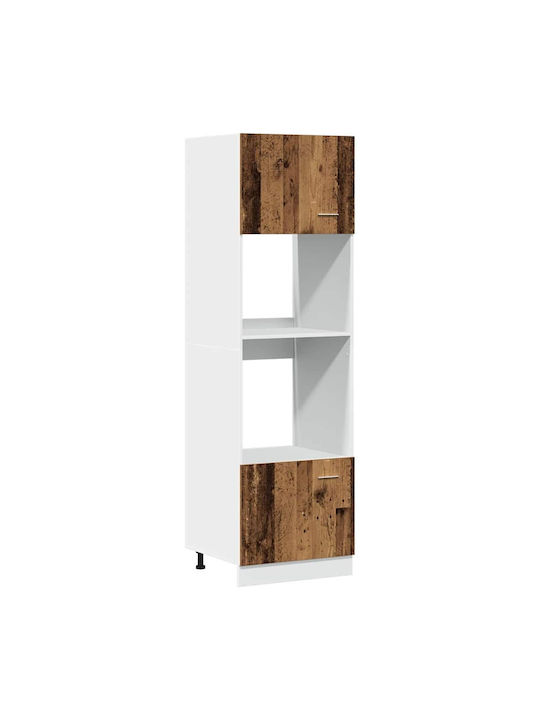 Комплект Кухненски Шкафове Висящи и Подови с плот за работа Weathered Wood 260x46x207бр