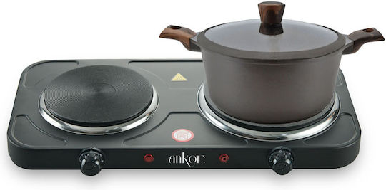 Ankor Countertop Burner Emaille Double Schwarz