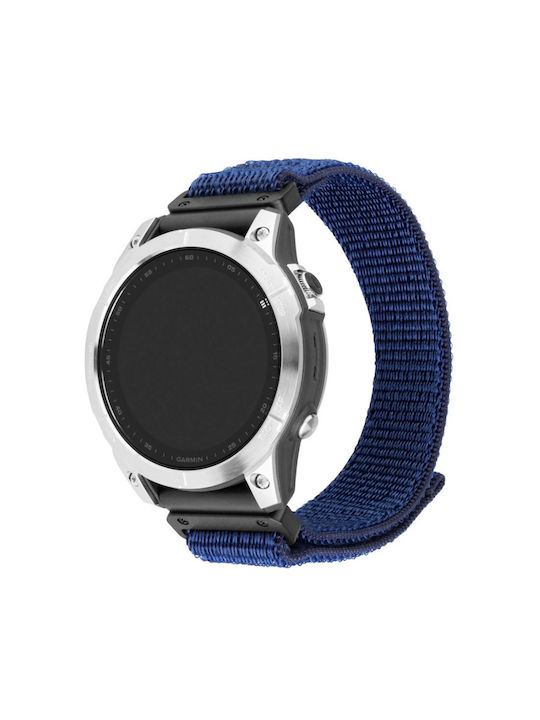 Permanentes Sportarmband Garmin Quickfit 22mm 160-210 mm Marineblau Nylon