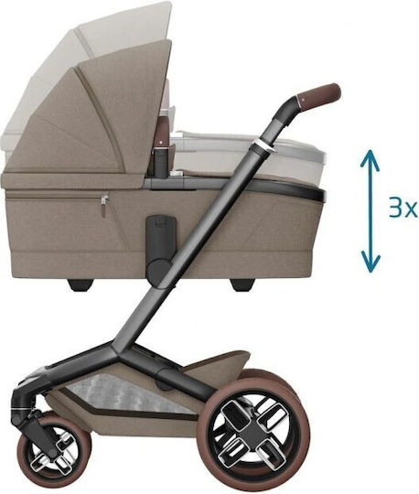 Maxi-Cosi Fame Twillic Verstellbar 2 in 1 Baby Kinderwagen Geeignet für Neugeborene Truffle (& Σετ Αντάπτορες Καθίσματος)