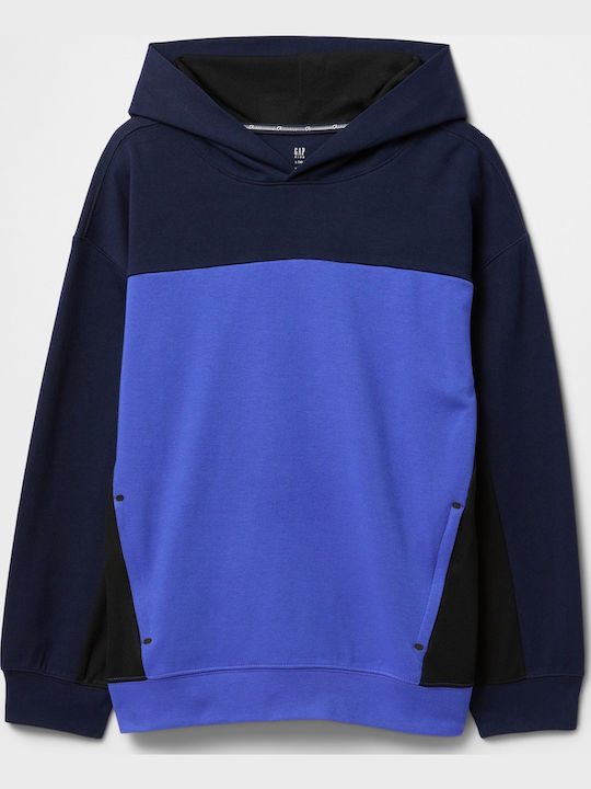 Παιδικό Φούτερ με Κουκούλα και Τσέπες Blue Colorblock