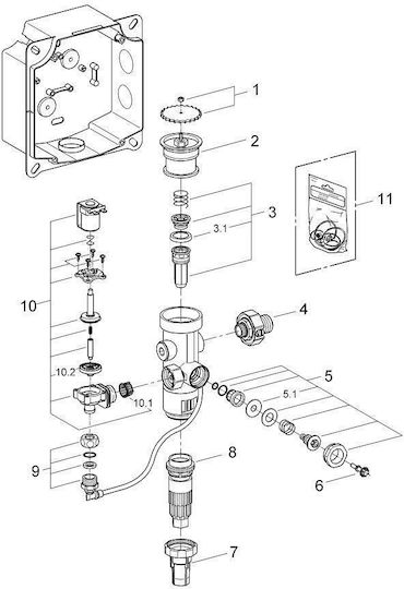 Grohe Pressable Built-in Flushometer Valve 37048000