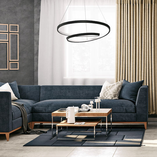 Eko Light Lucerno Κρεμαστό Φωτιστικό Μαύρο LED