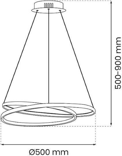 Eko Light Lucerno Hängelampe Silber 50cm.