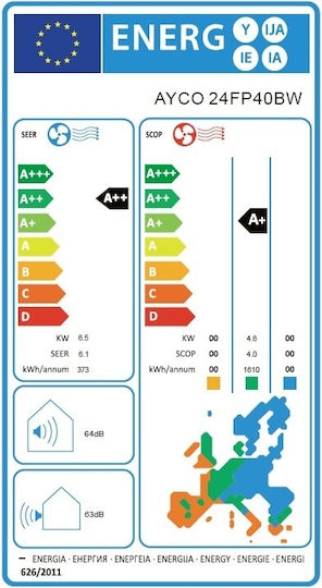 Ayco Климатици Inverter 24000 BTU A++/A+ с Въглероден Филтър