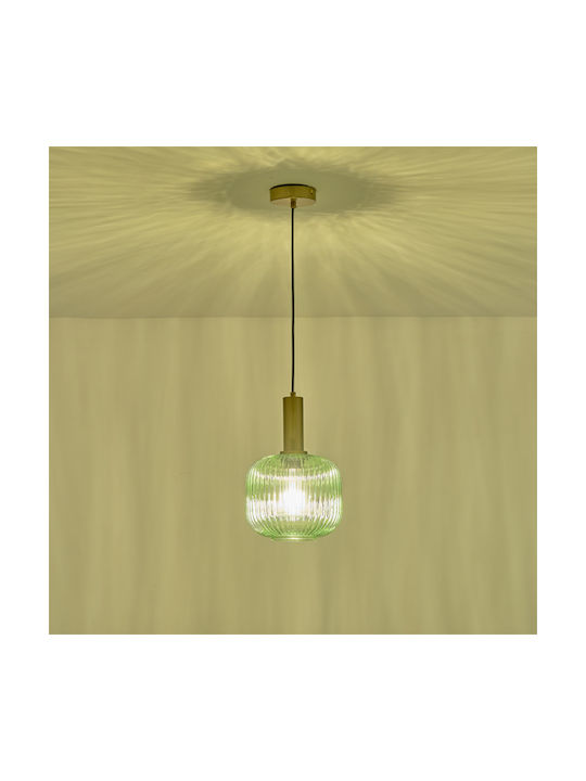 Eurolamp Topaz Висящо Таванно Осветително Тяло Зелено с Цокъл E27 20x18x120см
