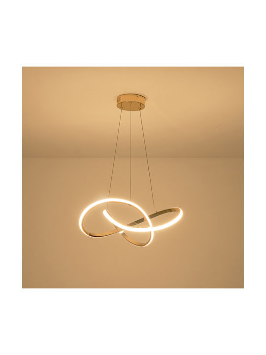 Eurolamp Saturn Pendant Ceiling Light Gold LED with Warm White Light 6x6x120cm