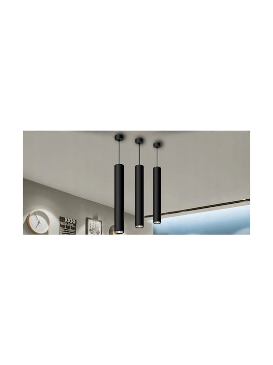 Eco Light Κρεμαστό Φωτιστικό Μαύρο με Ντουί GU10