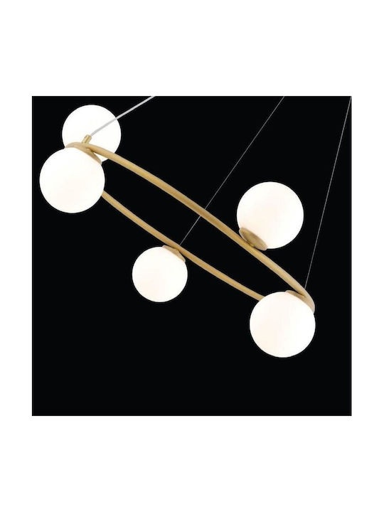 Sigma Hängelampe Gold für 5 Lampen G9 70cm.