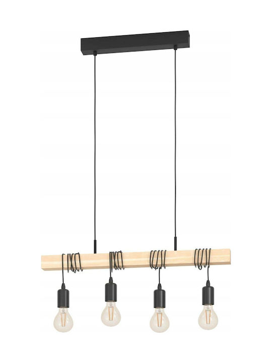 Eglo 43512 Pendant Ceiling Light Townshend 4xe27 60w 230v FSC Certified