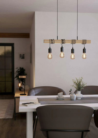 Eglo 43512 Pendant Ceiling Light Townshend 4xe27 60w 230v FSC Certified