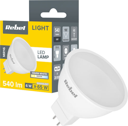 Rebel LED-Lampe 6W und Form MR16 Warmes Weiß 540lm