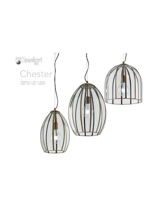 Fan Europe Chester Pendant Light Bronze Bell with Socket E27