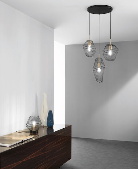 Fan Europe I-Kiko-S3 Κρεμαστό Φωτιστικό Μαύρο με Ντουί E27 42x40x150εκ.