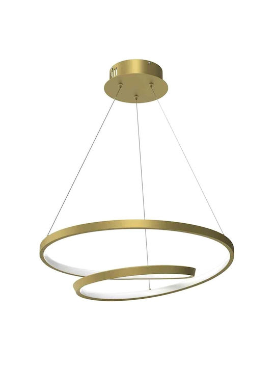 Powertech Κρεμαστό Φωτιστικό Χρυσό LED με Φυσικό Λευκό Φως 40x40εκ.
