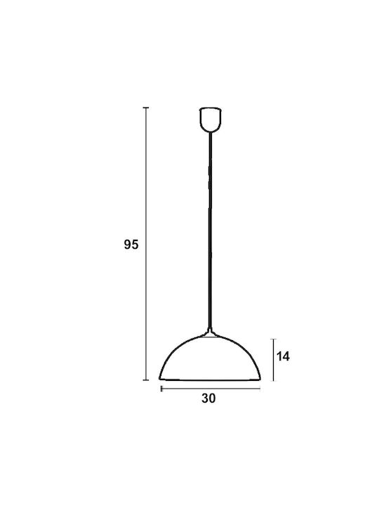 ArkoLight Pendant Light White with Socket E27 30x30cm
