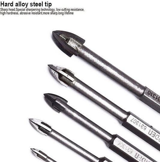 Harden Four-Cut Drill Carbide with Hexagonal Shank for Glass και Tiles 3mm