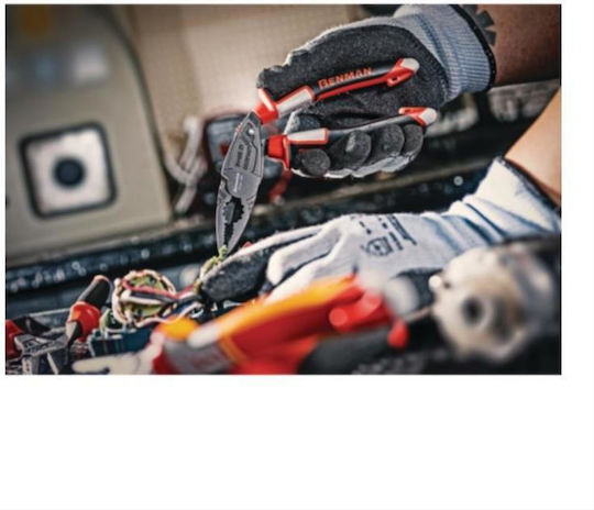 Benman Πένσα Πλατιά Ηλεκτρολόγου Γωνιακή Powergrip Μήκους 200mm