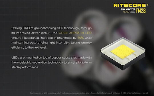 NiteCore Επαναφορτιζόμενος Φακός LED IPX8 με Μέγιστη Φωτεινότητα 6000lm