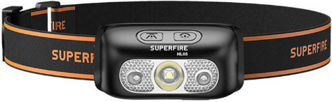 Superfire Rechargeable Headlamp LED IPX4 with Maximum Brightness 340lm Black