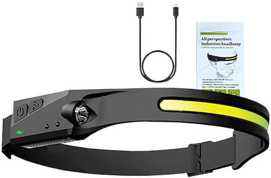 Superfire Rechargeable Headlamp LED IPX4 with Maximum Brightness 340lm Black