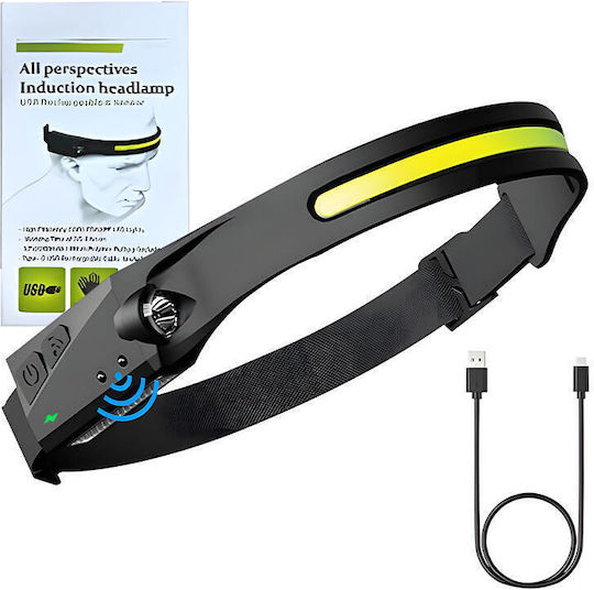 Superfire Rechargeable Headlamp LED IPX4 with Maximum Brightness 340lm Black