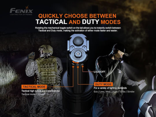 Fenix Flashlight LED IP68 with Maximum Brightness 5000lm Black