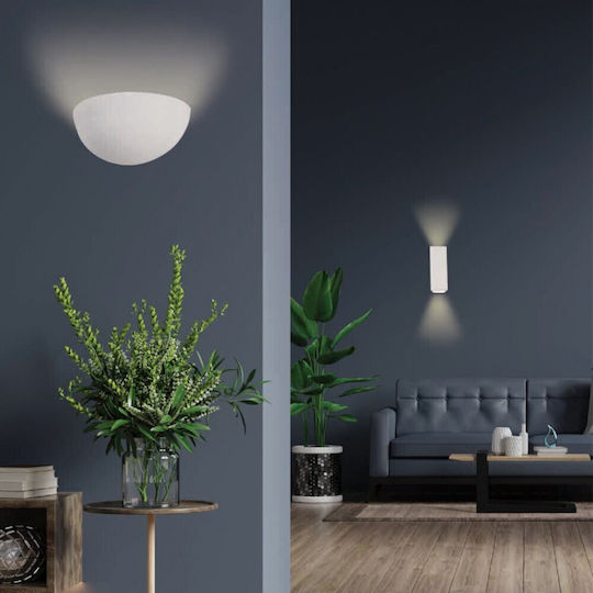 Inlight Modern Lamp Wall with Socket GU10 White 7.5x7.5x16cm