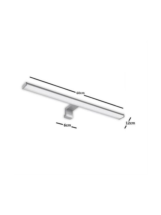 Adeleq Lamp Bathroom with Integrated LED and Natural White Light Silver 60x6cm