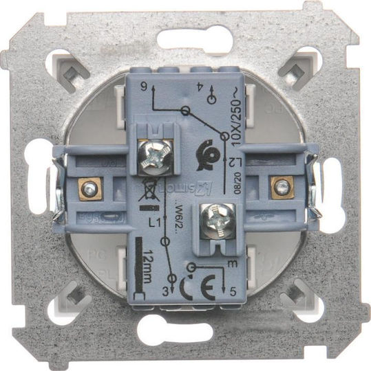 Kontakt-Simon Double Wall Switch Without Frame White