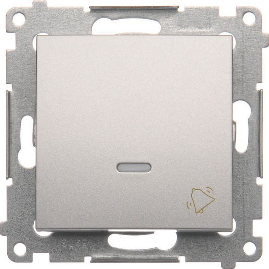 Kontakt-Simon Recessed Wall Switch Single Without Frame Silver