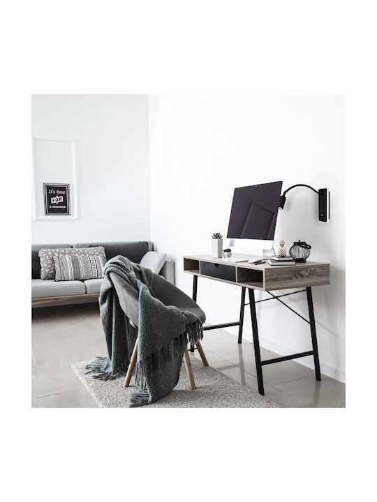 Eko Light Modern Leuchte Wand mit Integrierter LED mit USB-Anschluss Schwarz