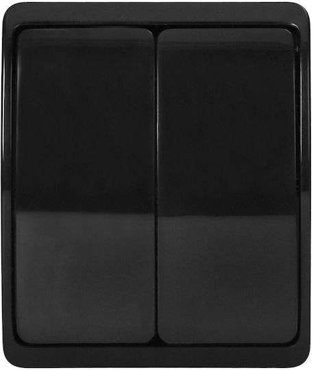Orno Waterproof Wall-Mounted Single Switch with Frame Black