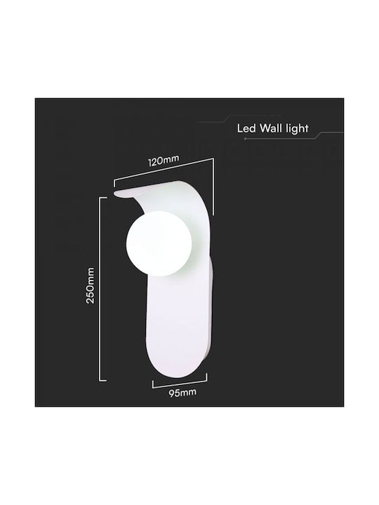 V-TAC Lamp Wall with Socket G9 White 9.5x12x25cm