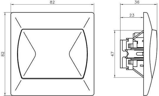Ospel Akcent Recessed Wall Switch Lighting Two-Way with Frame Beige