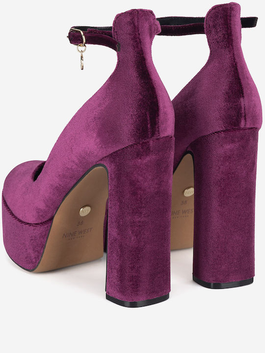Pumps mit Riemchen Lila