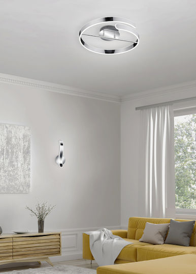 Trio Lighting Parma Μοντέρνο Φωτιστικό Τοίχου με Ενσωματωμένο LED και Φυσικό Λευκό Φως Ασημί 15x15εκ.