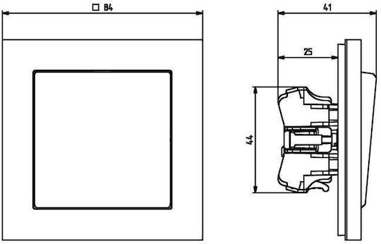 Ospel Sonata Recessed Wall Switch Lighting One-Way without Frame Medium Black