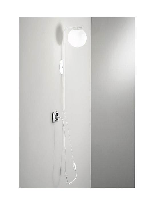 Fan Europe Modern Lamp Wall Socket with Socket E14 and Switch White 65.5x15cm