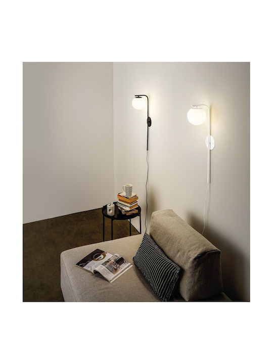 Fan Europe Modern Lamp Wall Socket with Socket E14 and Switch White 65.5x15cm