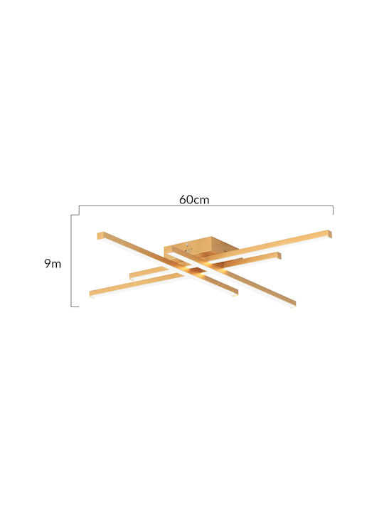 Powertech Leuchte Deckenleuchte 60cm Gold mit Integrierter LED