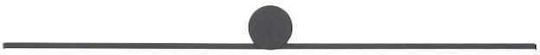 Nowodvorski Spin S Modern Lamp Wall with Integrated LED and Warm White Light Black 66x12.5x5.5cm