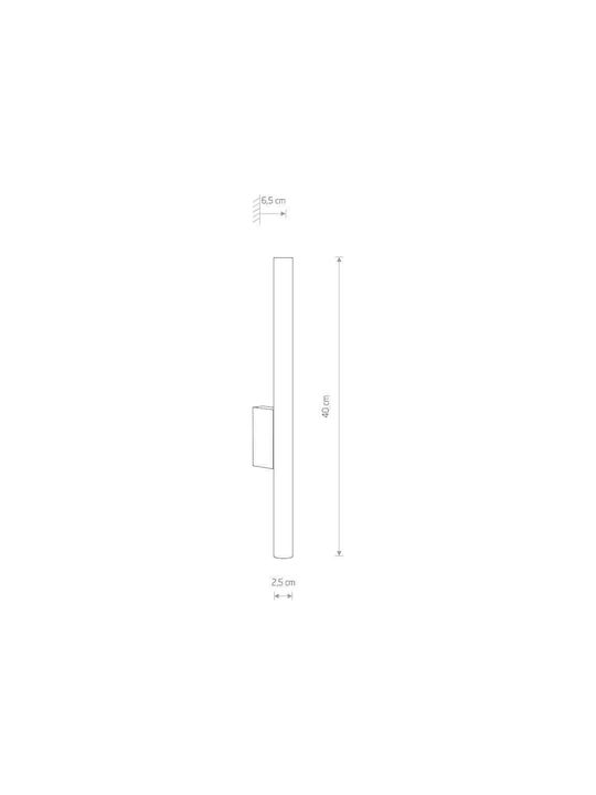 Nowodvorski Laser Modern Leuchte Wand mit Fassung G9 Kupfer 40x6.5x2.5cm