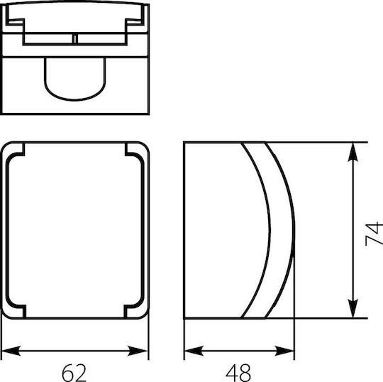 Elektro Plast Μονή Χωνευτή Πρίζα Ρεύματος Στεγανή Καφέ