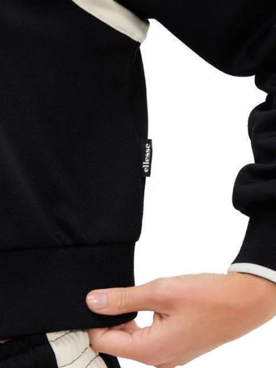 Perna Cropped Γυναικεία Ζακέτα Φούτερ με Κουκούλα Black