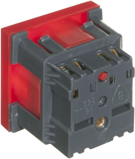 Alantec Μονή Χωνευτή Πρίζα Ρεύματος Κόκκινη