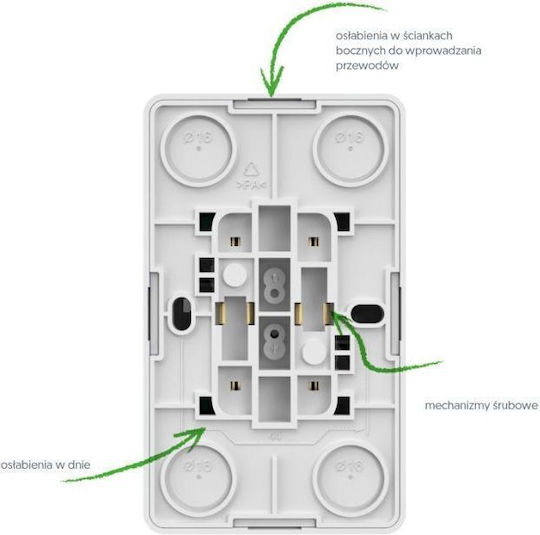 Elektro Plast Διπλή Πρίζα Ρεύματος Λευκή